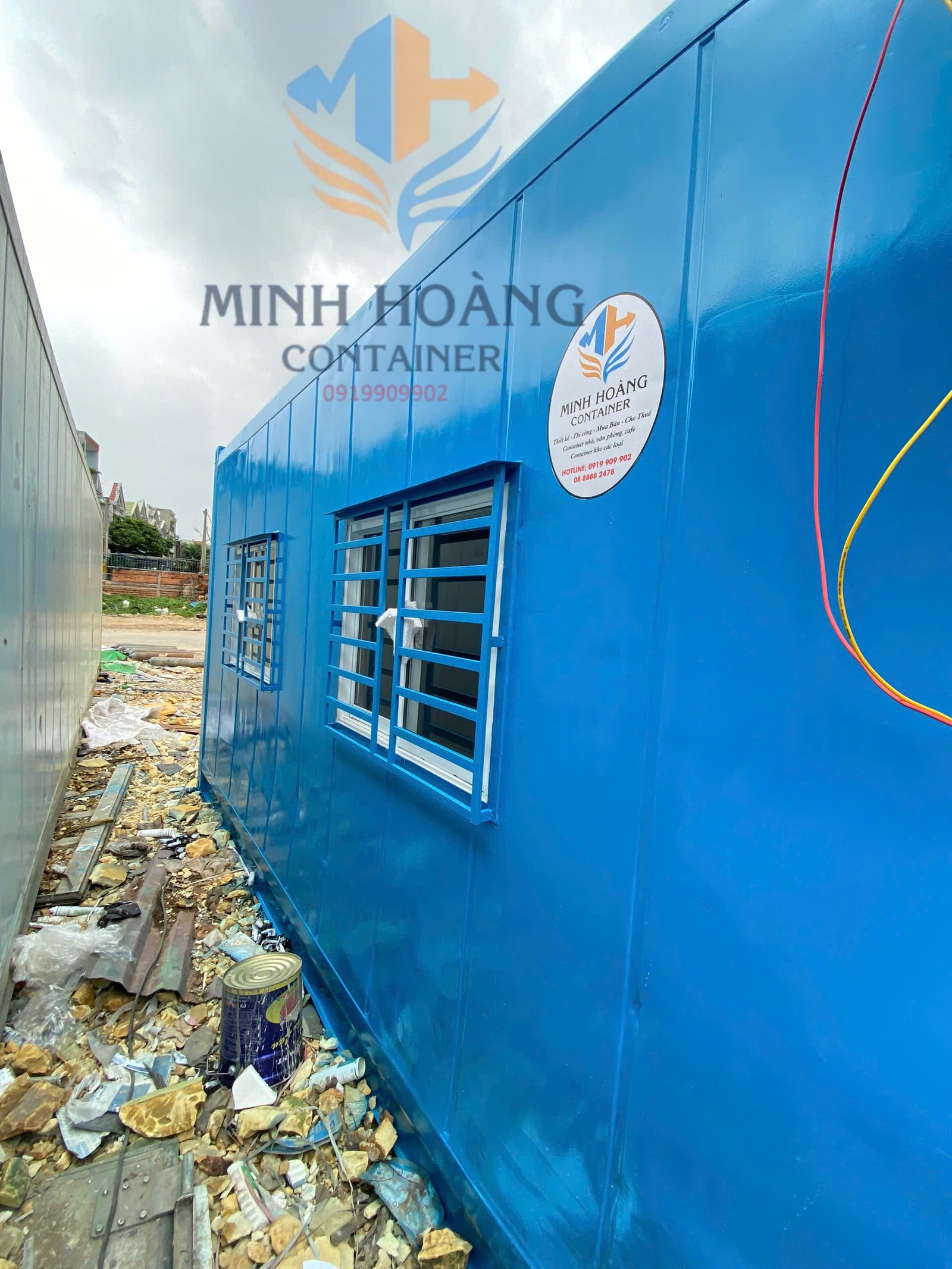 Container Văn Phòng 20 Feet Xanh Dương Vỏ Lạnh Cách Âm Tốt + Nhiệt Tốt